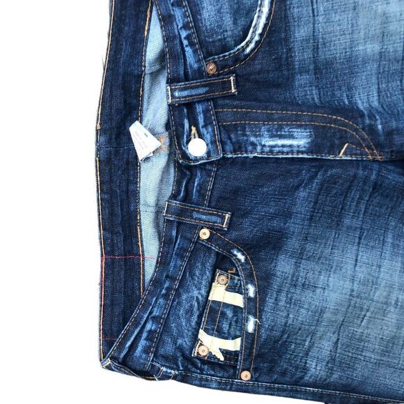 Vintage True Religion Jeans Size 36 Yellow Horsehoe Blue - Picture 6 of 10